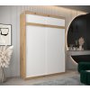 šatní skříň t0 s nástavcem s posuvnými dveřmi - šířka 180 cm dub artisan + bílá