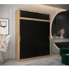 šatní skříň t0 s nástavcem s posuvnými dveřmi - šířka 180 cm dub artisan + černá