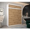 šatní skříň t0 s nástavcem s posuvnými dveřmi - šířka 180 cm dub artisan + bílá