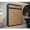 šatní skříň t0 s nástavcem s posuvnými dveřmi - šířka 180 cm dub artisan + černá