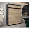 šatní skříň t0 s nástavcem s posuvnými dveřmi - šířka 180 cm dub sonoma + černá