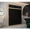 šatní skříň t0 s nástavcem s posuvnými dveřmi - šířka 180 cm dub sonoma + černá