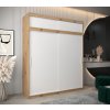 šatní skříň t0 s nástavcem s posuvnými dveřmi - šířka 200 cm dub artisan + bílá
