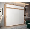 šatní skříň t0 s nástavcem s posuvnými dveřmi - šířka 250 cm dub artisan + bílá
