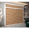 šatní skříň t0 s nástavcem s posuvnými dveřmi - šířka 250 cm dub artisan + bílá