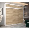šatní skříň t0 s nástavcem s posuvnými dveřmi - šířka 250 cm dub sonoma + bílá