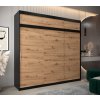 šatní skříň t0 s nástavcem s posuvnými dveřmi - šířka 250 cm dub artisan + černá