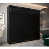 šatní skříň t0 s nástavcem s posuvnými dveřmi - šířka 250 cm černá