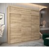 šatní skříň t0 s nástavcem s posuvnými dveřmi - šířka 250 cm dub sonoma
