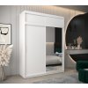 šatní skříň T2 s nástavcem s posuvnými dveřmi se zrcadlem - šířka 180 cm artisan + bílášatní skříň T2 s nástavcem 180 cm bílá