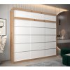 šatní skříň v1 s nástavcem s posuvnými dveřmi - šířka 250 cm dub artisan + bílá