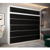 šatní skříň v1 s nástavcem s posuvnými dveřmi - šířka 250 cm černá + bílá