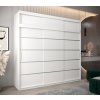 šatní skříň v1 s nástavcem s posuvnými dveřmi - šířka 250 cm bílá