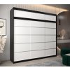 šatní skříň v1 s nástavcem s posuvnými dveřmi - šířka 250 cm černá + bílá