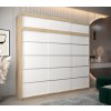 šatní skříň v1 s nástavcem s posuvnými dveřmi - šířka 250 cm dub sonoma + bílá