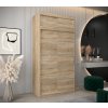 šatní skříň v1 s nástavcem s posuvnými dveřmi - šířka 120 cm dub sonoma