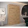 šatní skříň v1 s nástavcem s posuvnými dveřmi - šířka 150 cm dub artisan