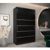 šatní skříň v1 s nástavcem s posuvnými dveřmi - šířka 150 cm černá