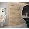 šatní skříň v1 s nástavcem s posuvnými dveřmi - šířka 150 cm dub sonoma