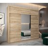 šatní skříň v2 s nástavcem s posuvnými dveřmi se zrcadlem - šířka 250 cm dub sonoma