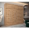 šatní skříň y0 s nástavcem s posuvnými dveřmi - šířka 250 cm dub artisan