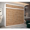 šatní skříň y0 s nástavcem s posuvnými dveřmi - šířka 250 cm dub artisan + bílá