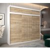 šatní skříň y0 s nástavcem s posuvnými dveřmi - šířka 250 cm dub sonoma + bílá