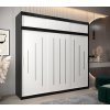šatní skříň y0 s nástavcem s posuvnými dveřmi - šířka 250 cm černá + bílá