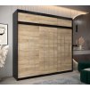 šatní skříň y0 s nástavcem s posuvnými dveřmi - šířka 250 cm dub sonoma + černá