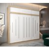 šatní skříň y0 s nástavcem s posuvnými dveřmi - šířka 250 cm dub sonoma + bílá