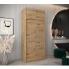 šatní skříň y0 s nástavcem s posuvnými dveřmi - šířka 100 cm dub artisan