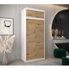 šatní skříň y0 s nástavcem s posuvnými dveřmi - šířka 100 cm dub artisan + bílá