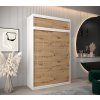 šatní skříň y0 s nástavcem s posuvnými dveřmi - šířka 150 cm dub artisan + bílá