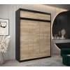 šatní skříň y0 s nástavcem s posuvnými dveřmi - šířka 180 cm dub sonoma + černá