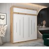šatní skříň y0 s nástavcem s posuvnými dveřmi - šířka 200 cm dub artisan + bílá
