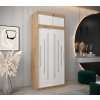 šatní skříň y0 s nástavcem s posuvnými dveřmi - šířka 100 cm dub artisan + bílá