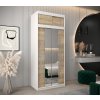 šatní skříň abi y1 s nástavcem s posuvnými dveřmi se zrcadlem - šířka 100 cm dub sonoma + bílá
