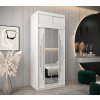 šatní skříň abi y1 s nástavcem s posuvnými dveřmi se zrcadlem - šířka 100 cm bílá