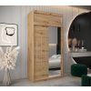 šatní skříň abi y2 s nástavcem s posuvnými dveřmi se zrcadlem - šířka 120 cm dub artisan