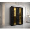 Šatní skříň Abi Golden Pole 150 cm černá + černá