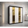 Šatní skříň Abi Golden Pole 180 cm černá + bílá