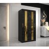 Šatní skříň Abi Golden Pole 100 cm černá + černá