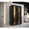 Šatní skříň Abi Golden Pole černý korpus a dveře černý marmur