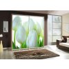 Šatní skříň Penelopa 2 s posuvnými dveřmi - šířka 205 cm tulipány