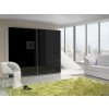 Šatní skříň Lux 1 s posuvnými dveřmi - šířka 244 cm bílá + černá