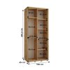 Šatní skříň Lanko 1 - hloubka 45 cm - rozměry skříně 100 cm 2