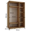 Šatní skříň Lanko 1 - hloubka 60 cm - rozměry skříně 150 cm 1