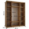 Šatní skříň Lanko 1 - hloubka 60 cm - rozměry skříně 200 cm 1