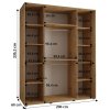Šatní skříň Lanko 1 - hloubka 60 cm - rozměry skříně 200 cm 2
