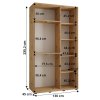 Šatní skříň Lanko 2 - hloubka 45 cm - rozměry skříně 130 cm 2